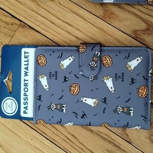 Passport Holder Halloween Pets Life Is Good Grey Nwt